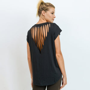 Webbed Cut-Out Back Athleisure Top