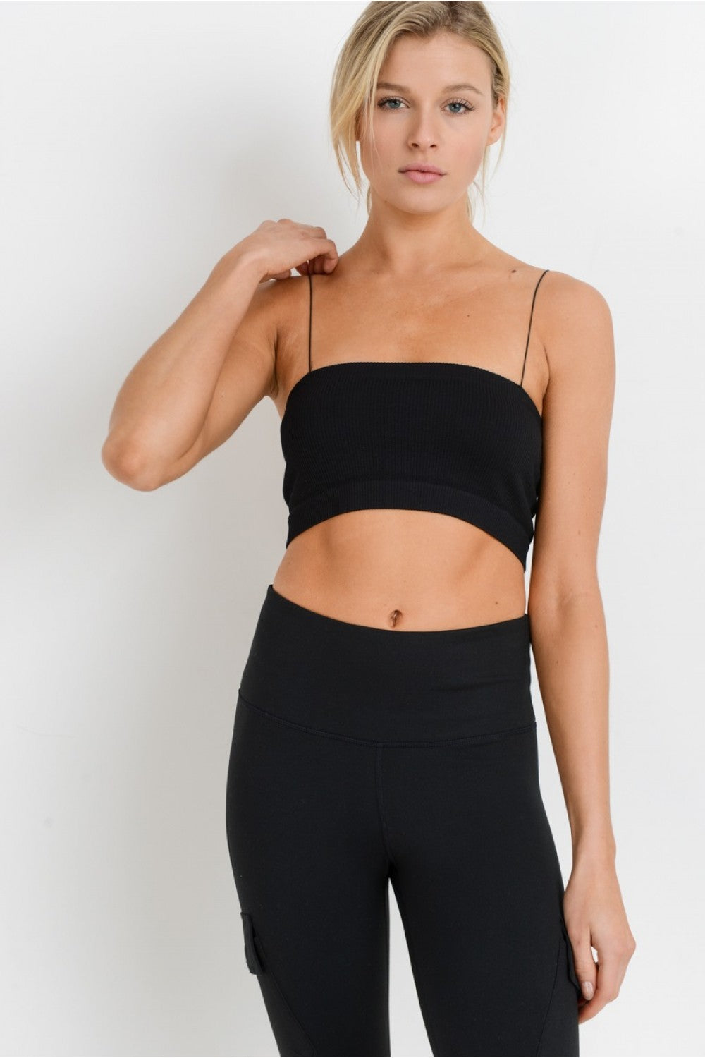 Micro Strap Ribbed Tube Athleisure Top