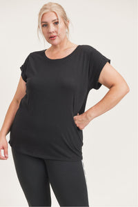 Overlay Cut-Out Back Athleisure Top - PLUS
